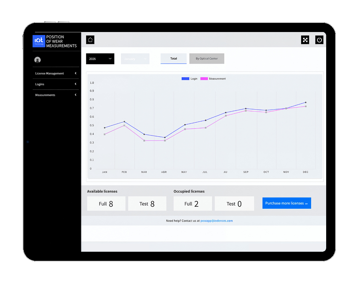 New admin panel for laboratories in the IOT Position of Wear Measurements app
