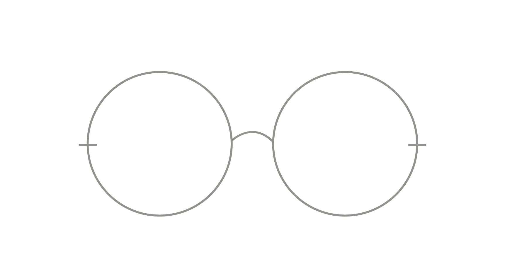 Round eyeglasses used with the IOT Position of Wear Measurements reference frame